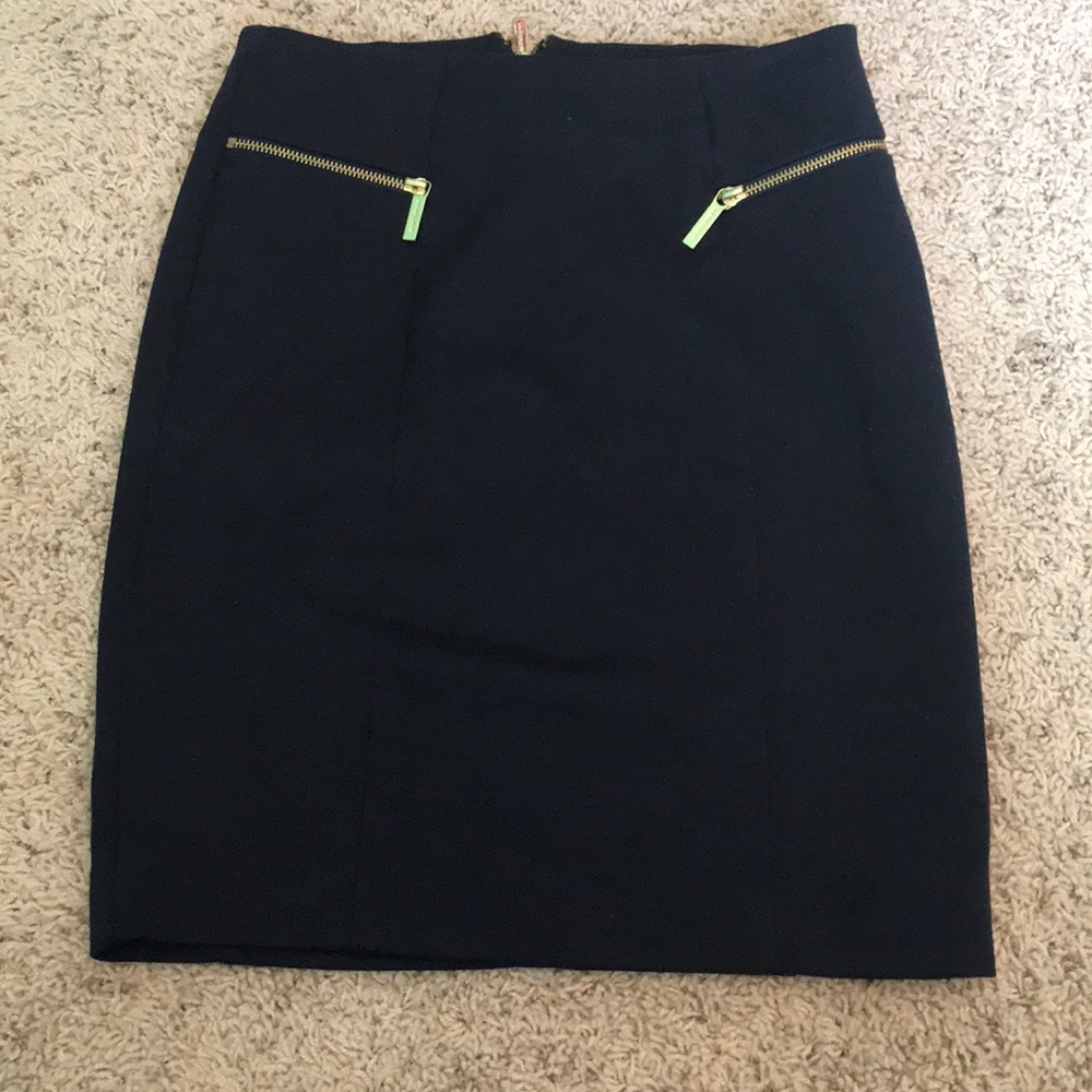 Michael Kors Navy pencil skirt size 4 w zippers
